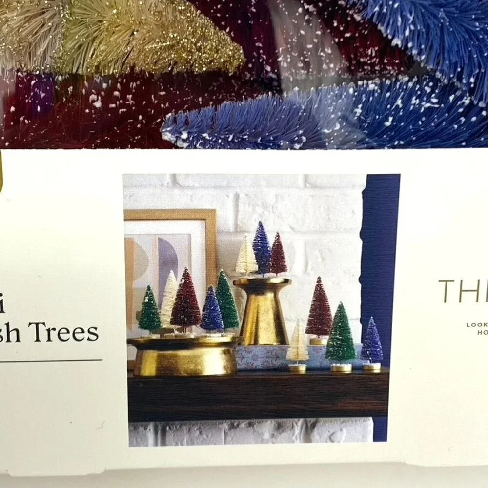 Target Threshold™ Christmas Set of 12 Mini Bottle Brush Trees Decor Multicolor